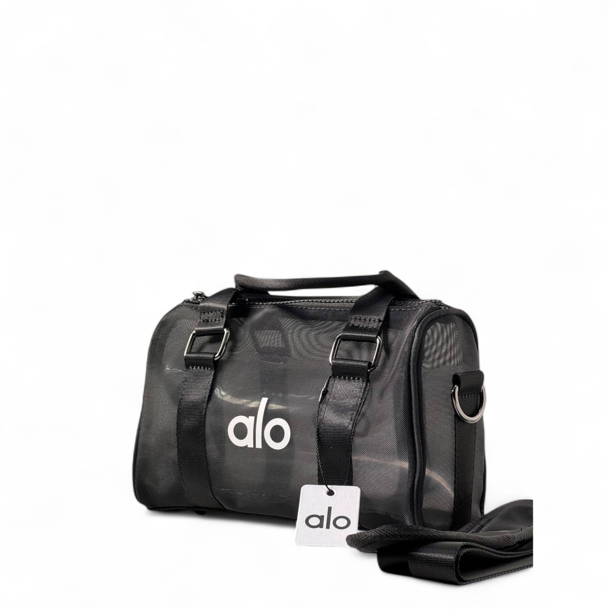 Alo Mini Mesh Duffel Bag – Black Transparent Utility Chic 🖤🧘‍♀️ ( without box)