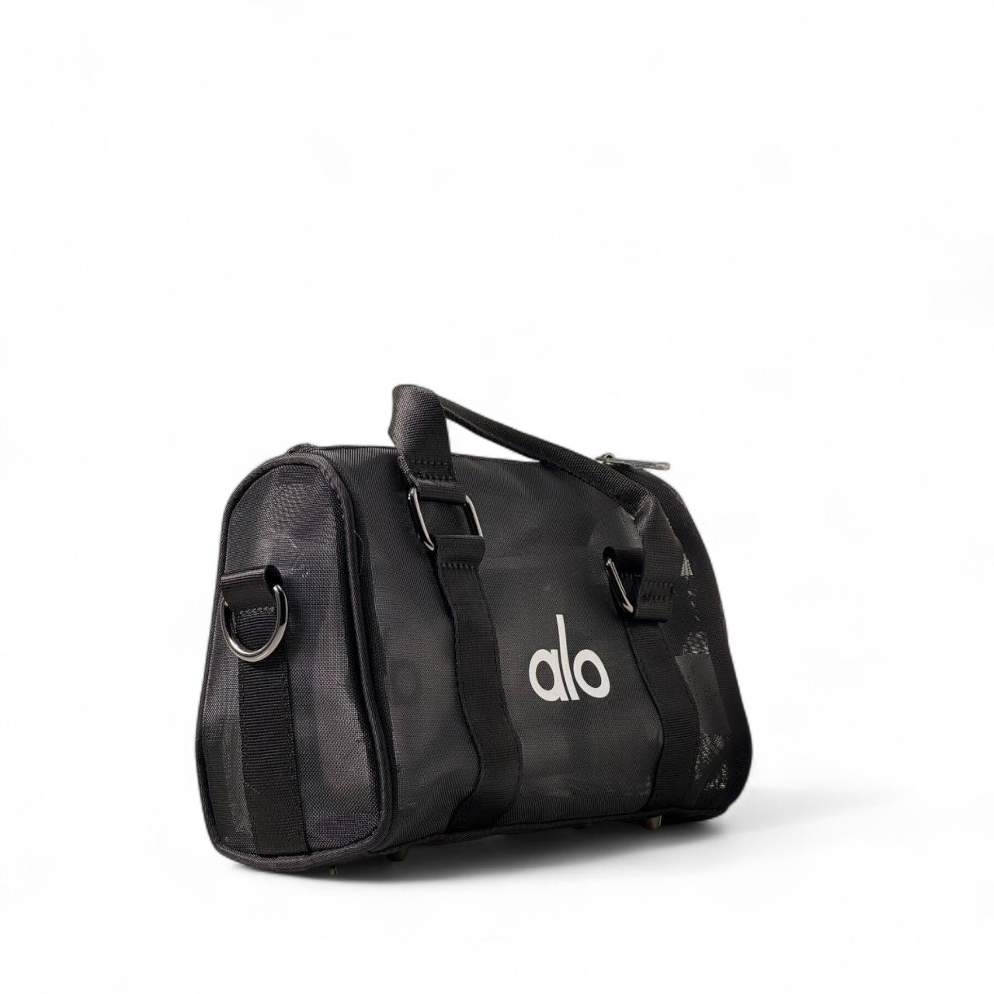 Alo Mini Mesh Duffel Bag – Black Transparent Utility Chic 🖤🧘‍♀️ ( without box)