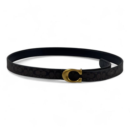 🖤✨ Coach Signature Canvas Belt with Gold “C” Buckle – 110cm 👑💎