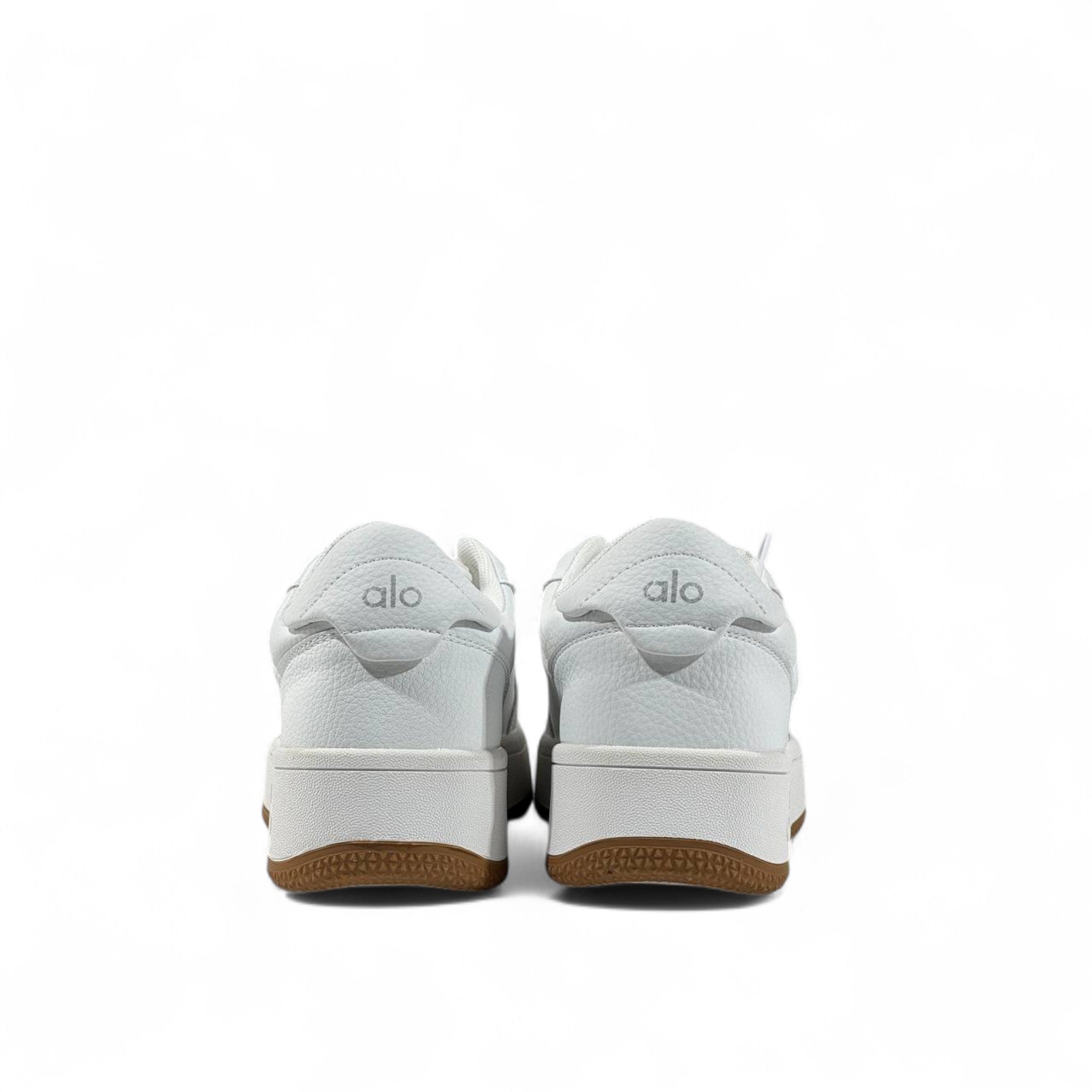 Alo White Leather Sneakers – Unisex with Gum Sole