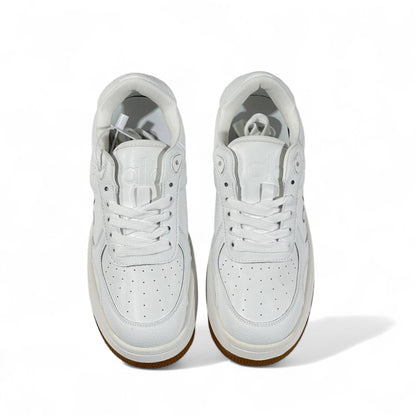 Alo White Leather Sneakers – Unisex with Gum Sole