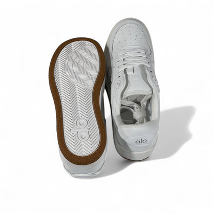 Alo White Leather Sneakers – Unisex with Gum Sole