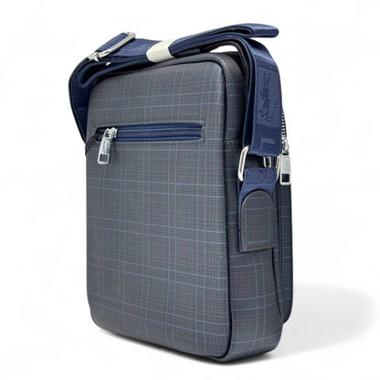 Lacoste Urban Plaid Crossbody Bag – Blue Checkered Design 🐊📦