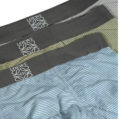 Loewe Inspired Premium Striped Men's Boxer Set – 3 Elegant Pieces