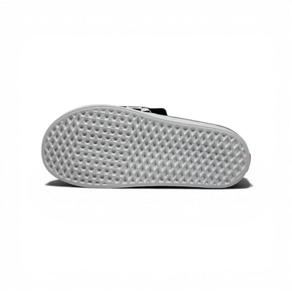 🏁🔴 Vans Checkerboard Slides – Black & White Red Accent Edition