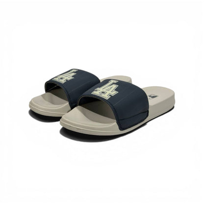 ⚾ LA Logo Slides – Navy & Beige Street Comfort Edition