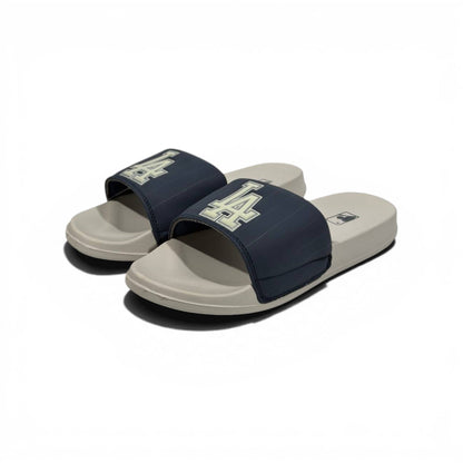 ⚾ LA Logo Slides – Navy & Beige Street Comfort Edition