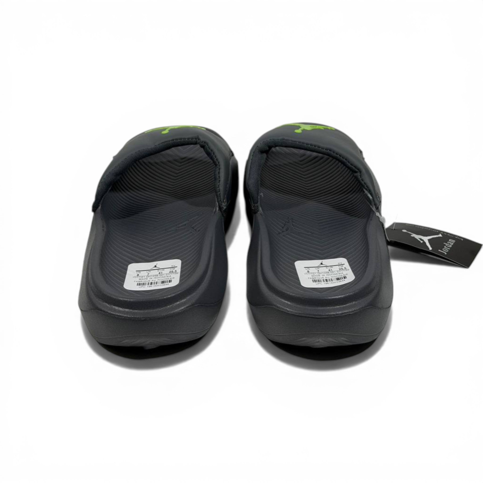 ⚫🟢 Air Jordan Neon Slides – Grey & Lime Sport Edition