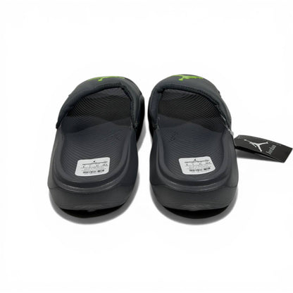 ⚫🟢 Air Jordan Neon Slides – Grey & Lime Sport Edition