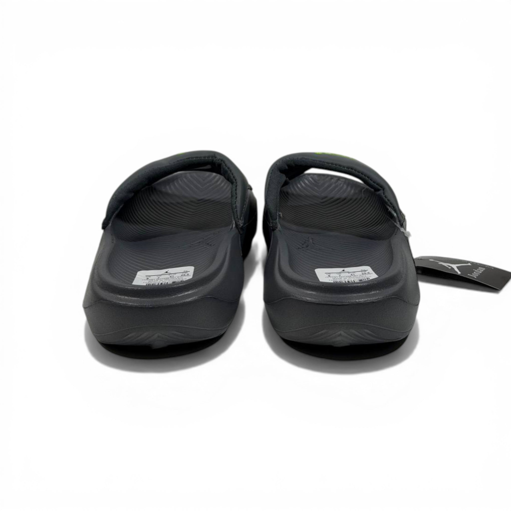 ⚫🟢 Air Jordan Neon Slides – Grey & Lime Sport Edition