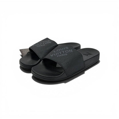 🖤✨ LV Inspired Slides – Black Luxury Minimal Edition
