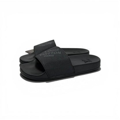 🖤✨ LV Inspired Slides – Black Luxury Minimal Edition