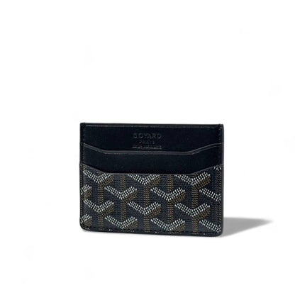 Goyard Saint-Sulpice Card Holder – Black Chevron Elegance 🖤✨