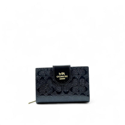 Coach Embossed Black Leather Wallet 🖤✨ | Timeless Luxury