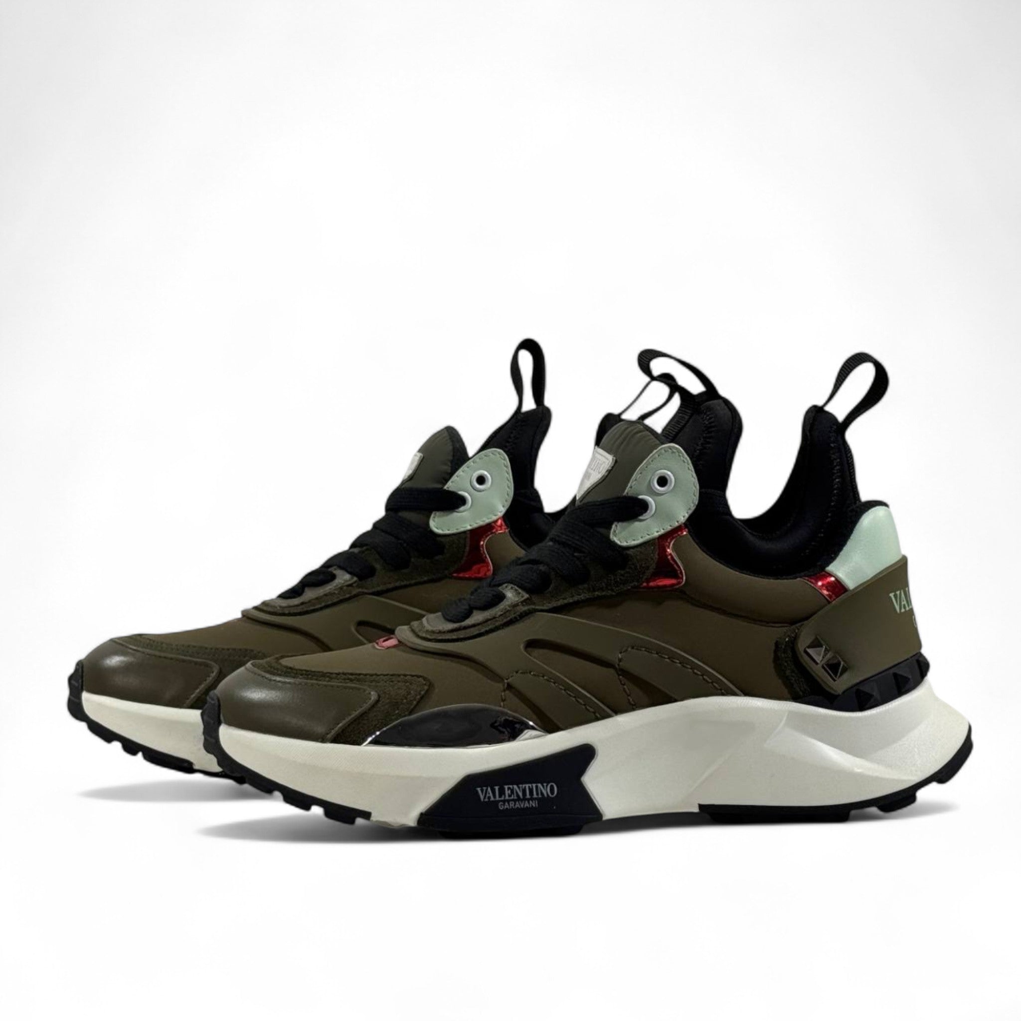 Valentino Garavani Bounce Sneakers – Olive Green Luxe