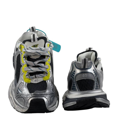 🔥 Balenciaga 3XL Sneakers – Silver/Black with Neon Yellow Accents 👟⚡