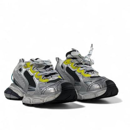 Balenciaga 3XL Sneakers – Silver & Neon Power Run ⚡👟