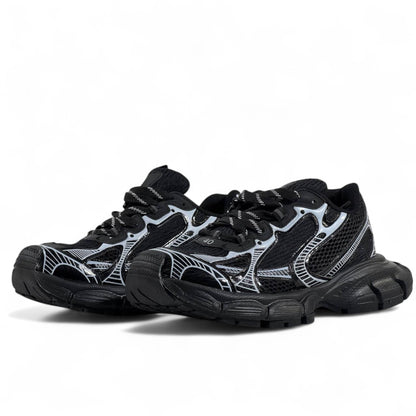 🔥 Balenciaga 3XL Sneakers – Black Reflective Mesh Chunky Trainers 👟