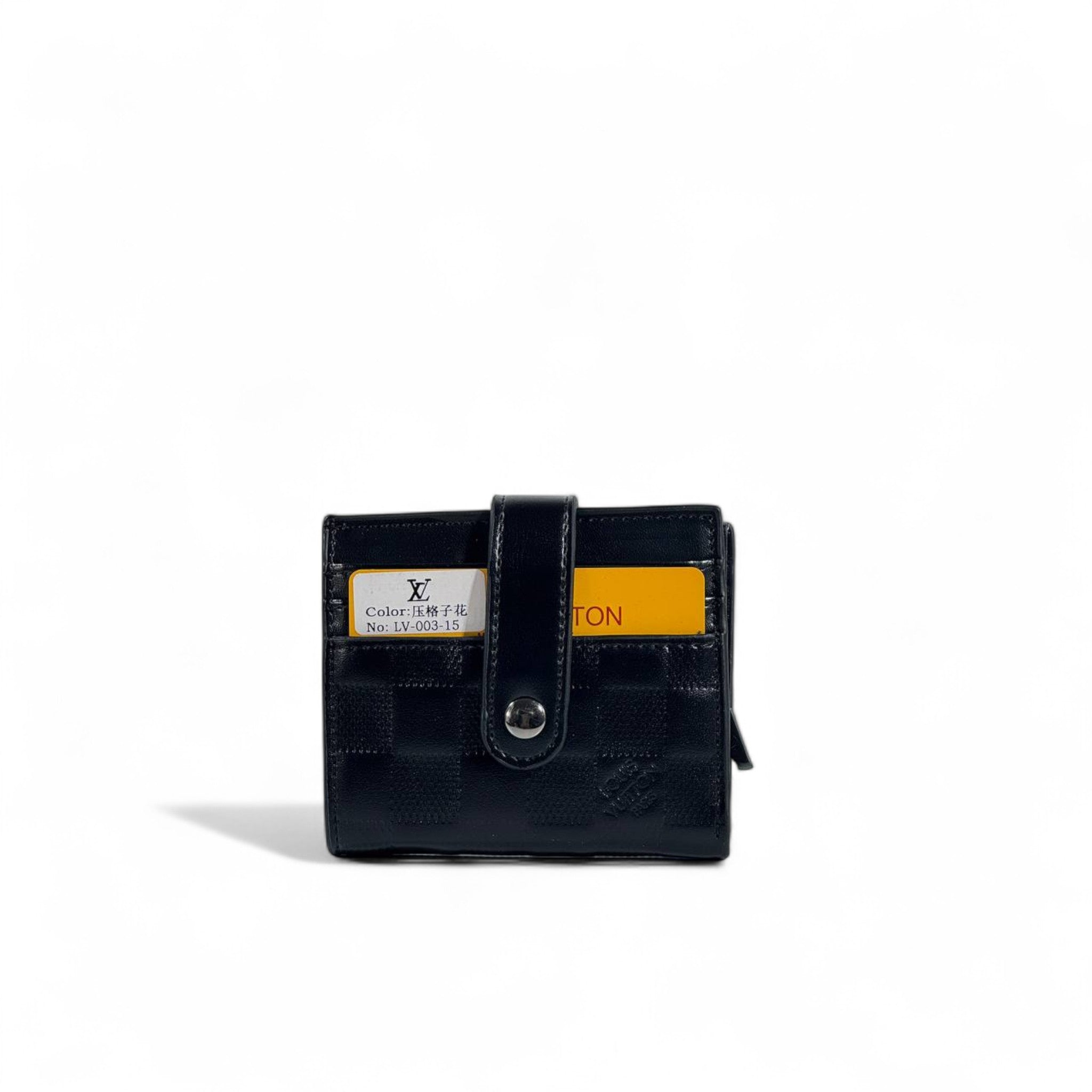 Louis Vuitton Black Checkered Wallet – Compact Luxury Elegance 🖤✨