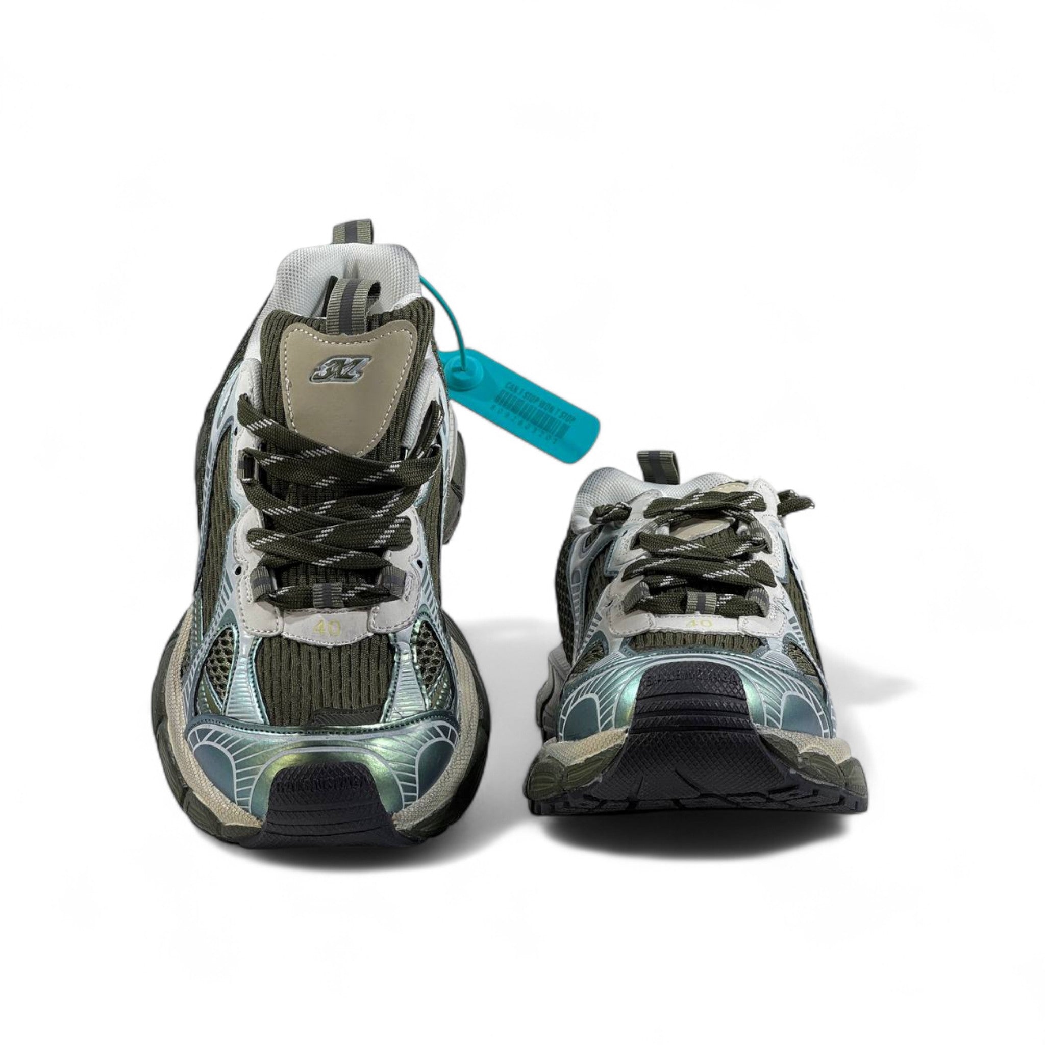 🔥 Balenciaga 3XL Sneakers – Green Iridescent Chunky Trainers 👟⚡