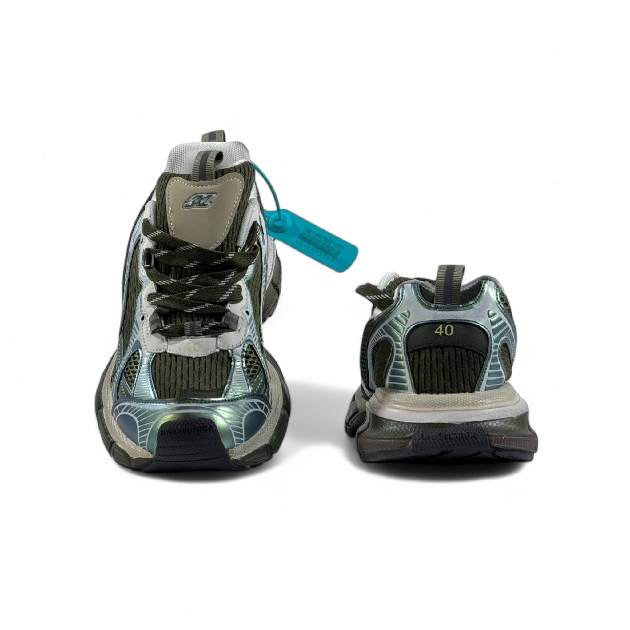 🔥 Balenciaga 3XL Sneakers – Green Iridescent Chunky Trainers 👟⚡