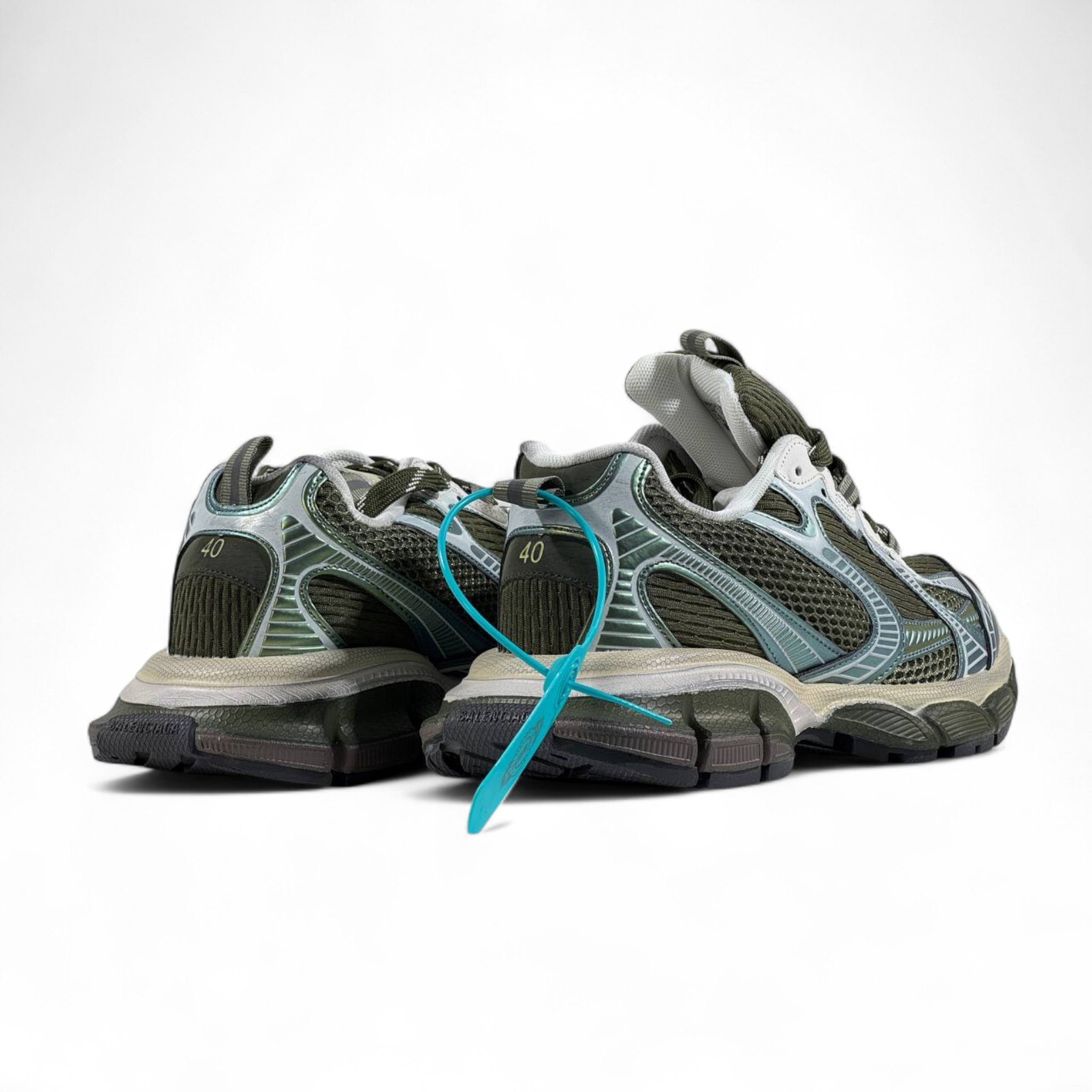 🔥 Balenciaga 3XL Sneakers – Green Iridescent Chunky Trainers 👟⚡