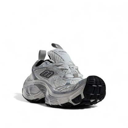 🔥 Balenciaga 10XL Sneakers – White Silver Oversized Chunky Trainers 👟⚡