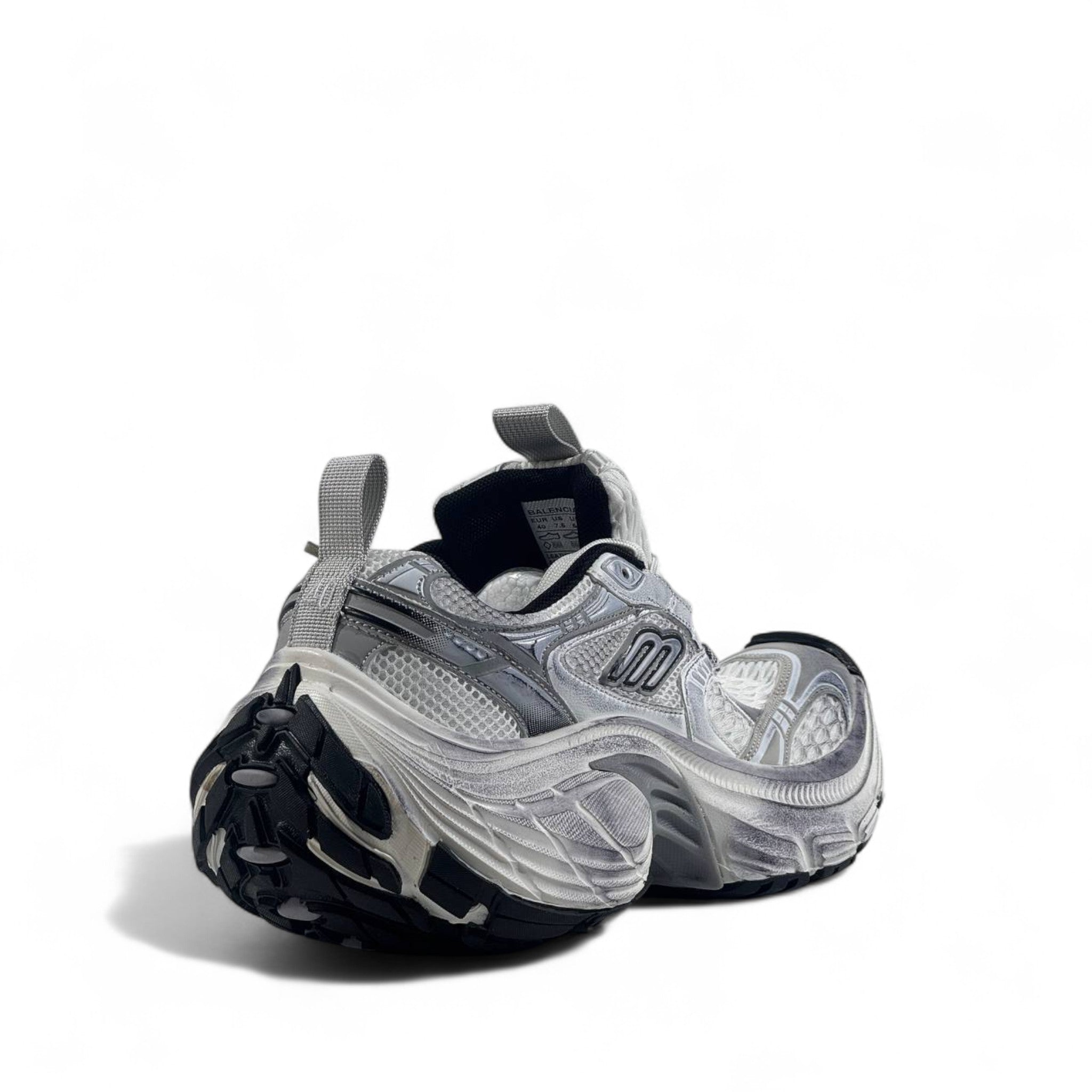 🔥 Balenciaga 10XL Sneakers – White Silver Oversized Chunky Trainers 👟⚡