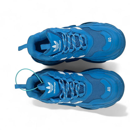 🔥 Balenciaga x Adidas Triple S Sneakers – Blue Chunky Trainers 👟⚡
