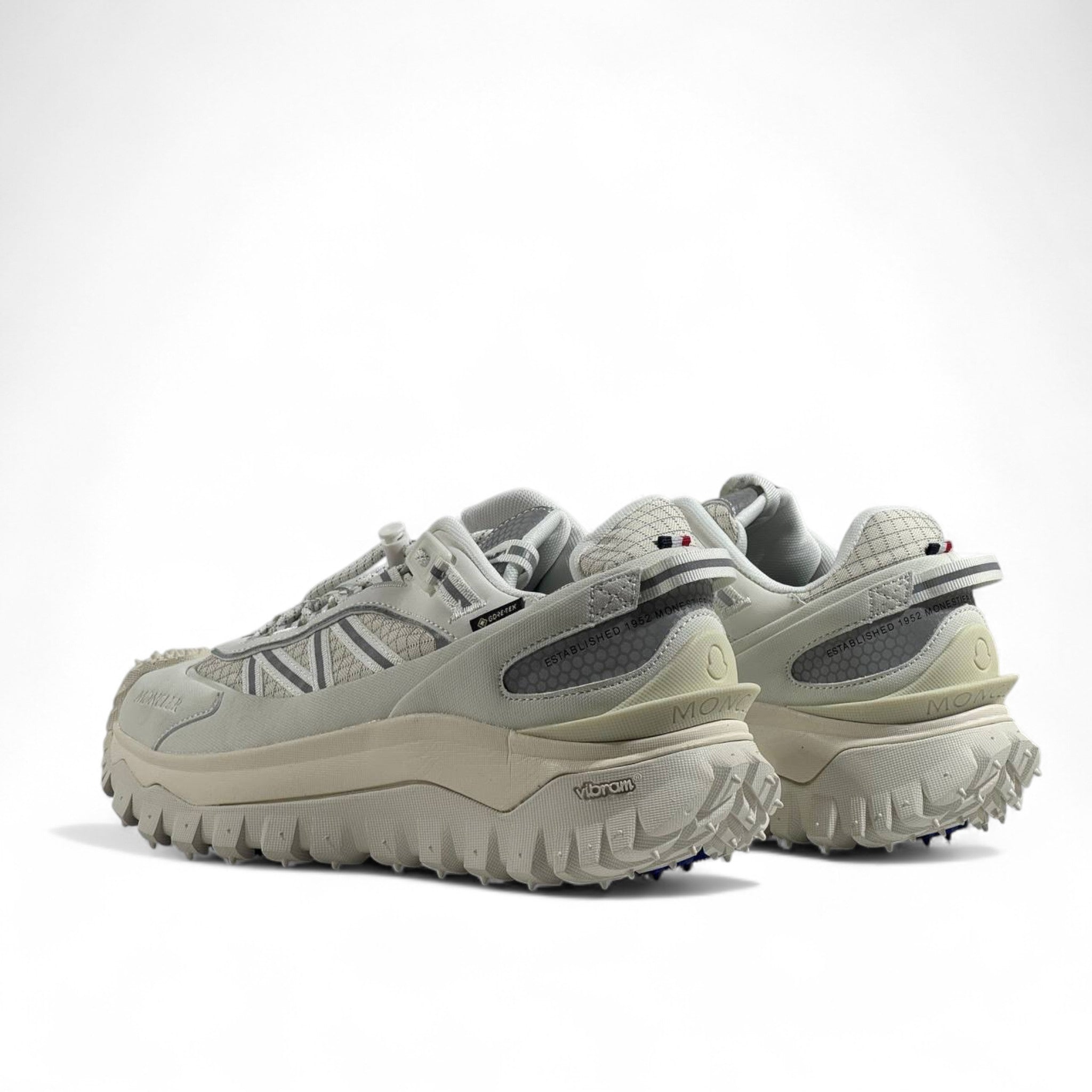 🔥 Moncler Trailgrip Sneakers – White Grey Chunky Outdoor Trainers 👟⚡
