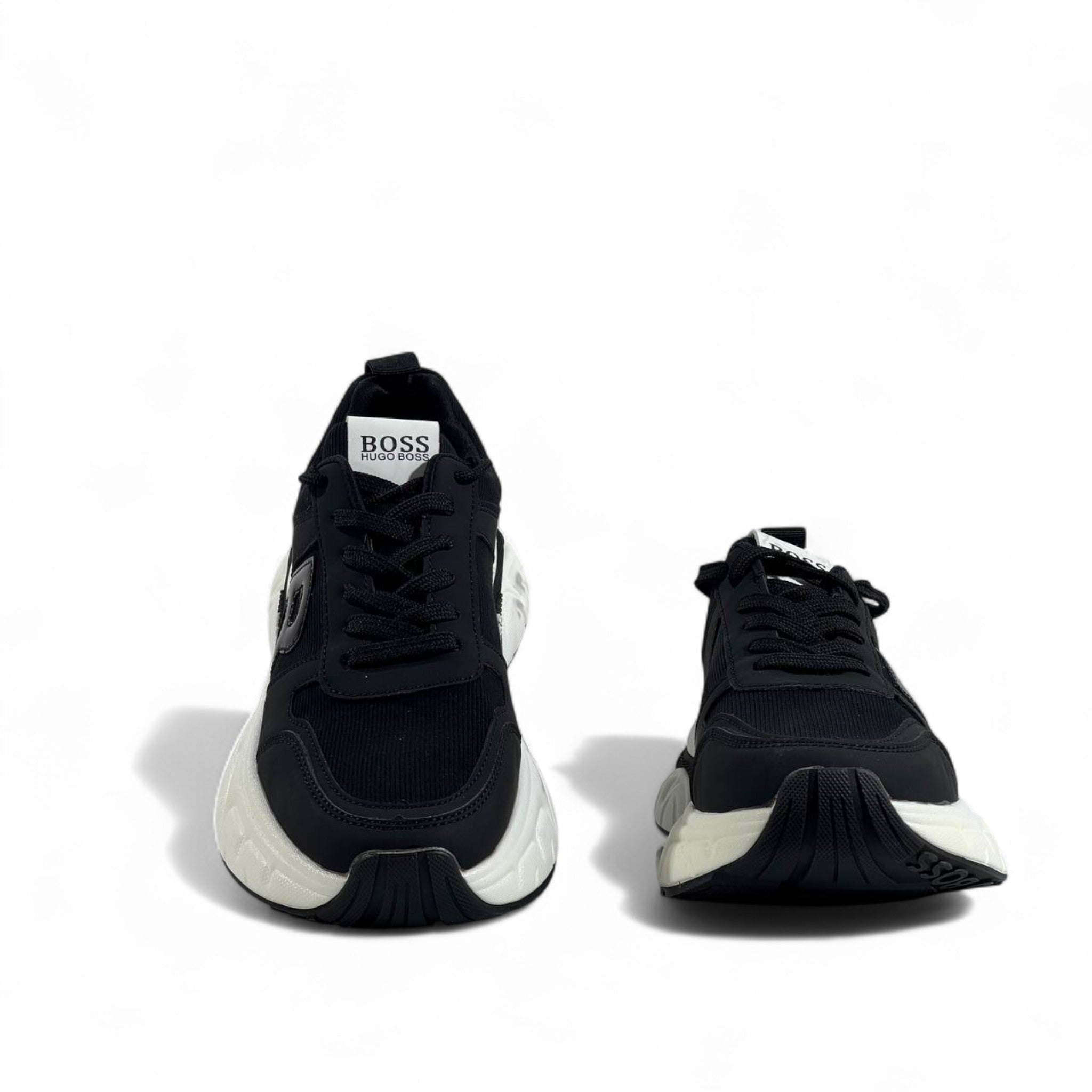 🔥 Hugo Boss BOSS Chunky Sneakers – Black & White Luxury Trainers 👟⚡