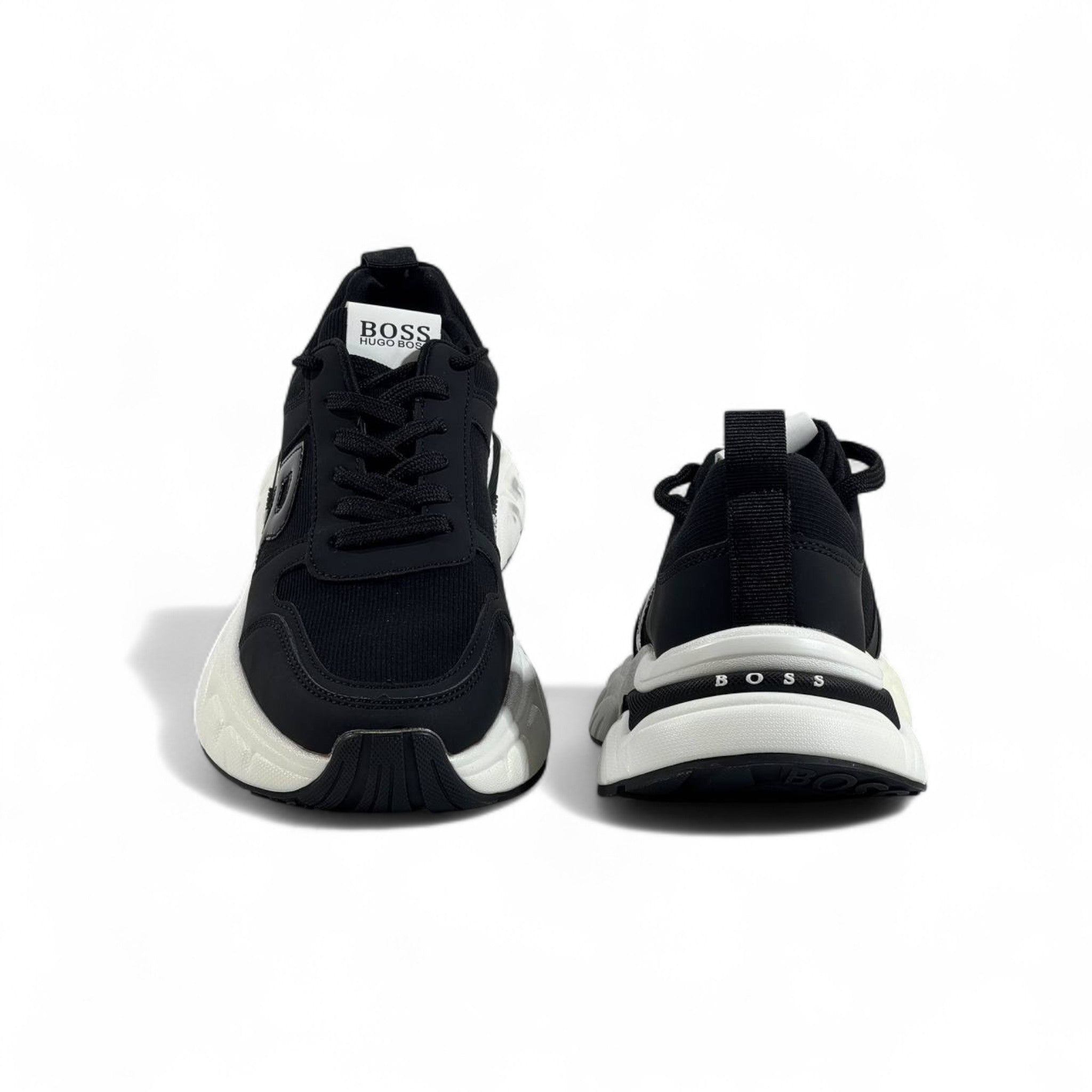 🔥 Hugo Boss BOSS Chunky Sneakers – Black & White Luxury Trainers 👟⚡