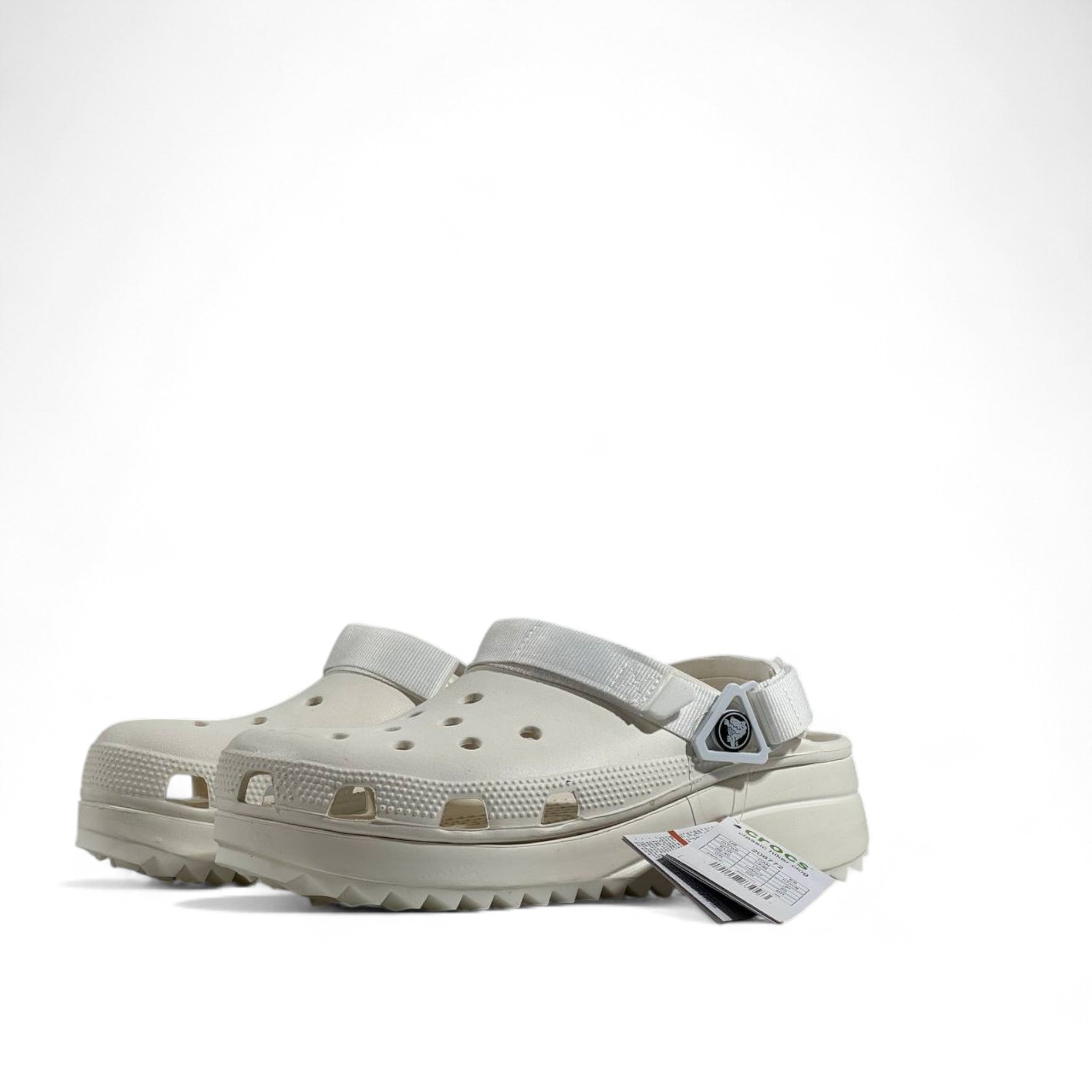 White Platform Crocs with Adjustable Strap – Bold Comfort