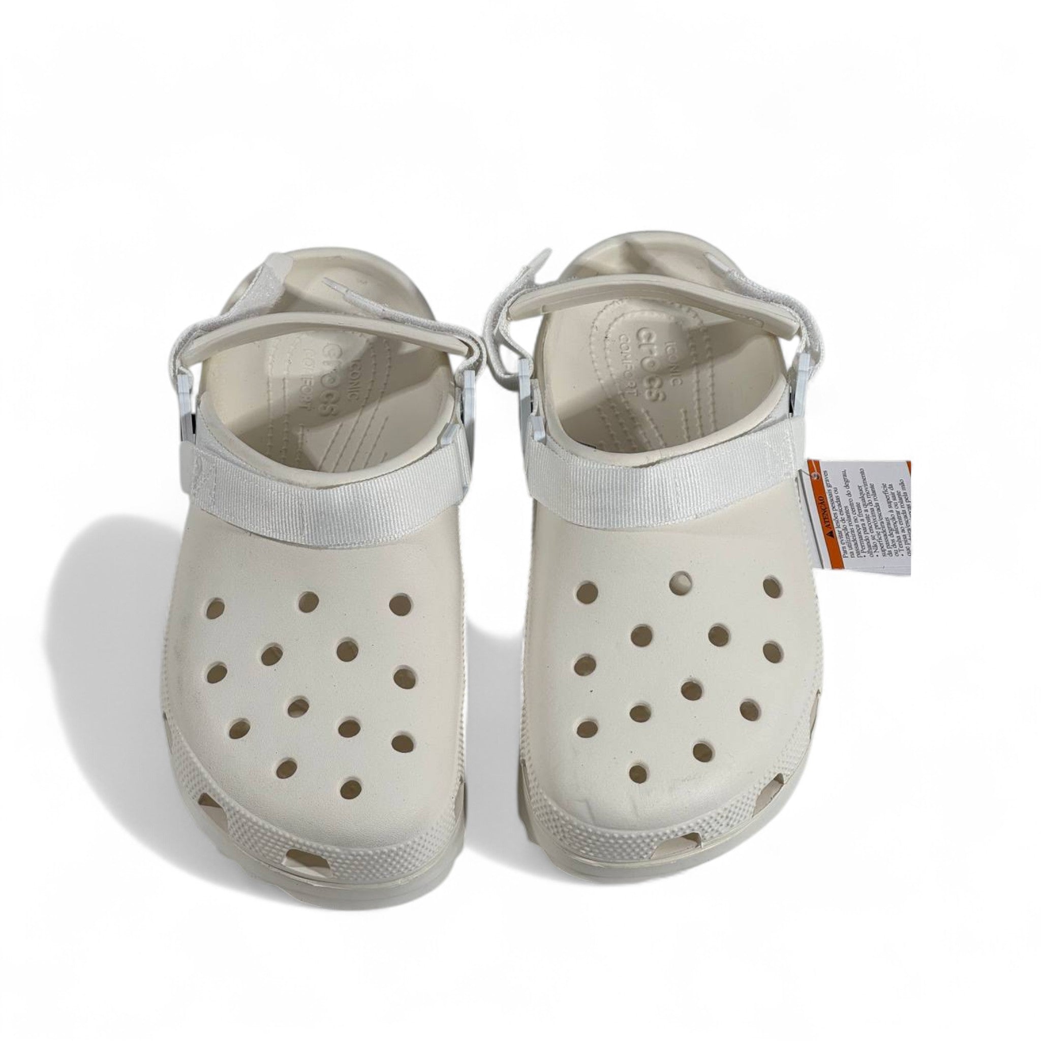 White Platform Crocs with Adjustable Strap – Bold Comfort