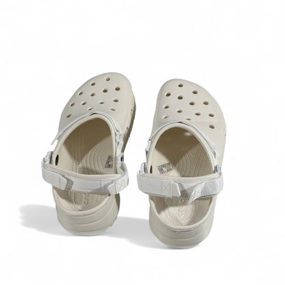 White Platform Crocs with Adjustable Strap – Bold Comfort