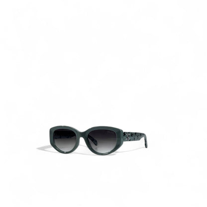 💚 Céline Oval Sunglasses – Dark Green Gradient Luxury 🕶️✨