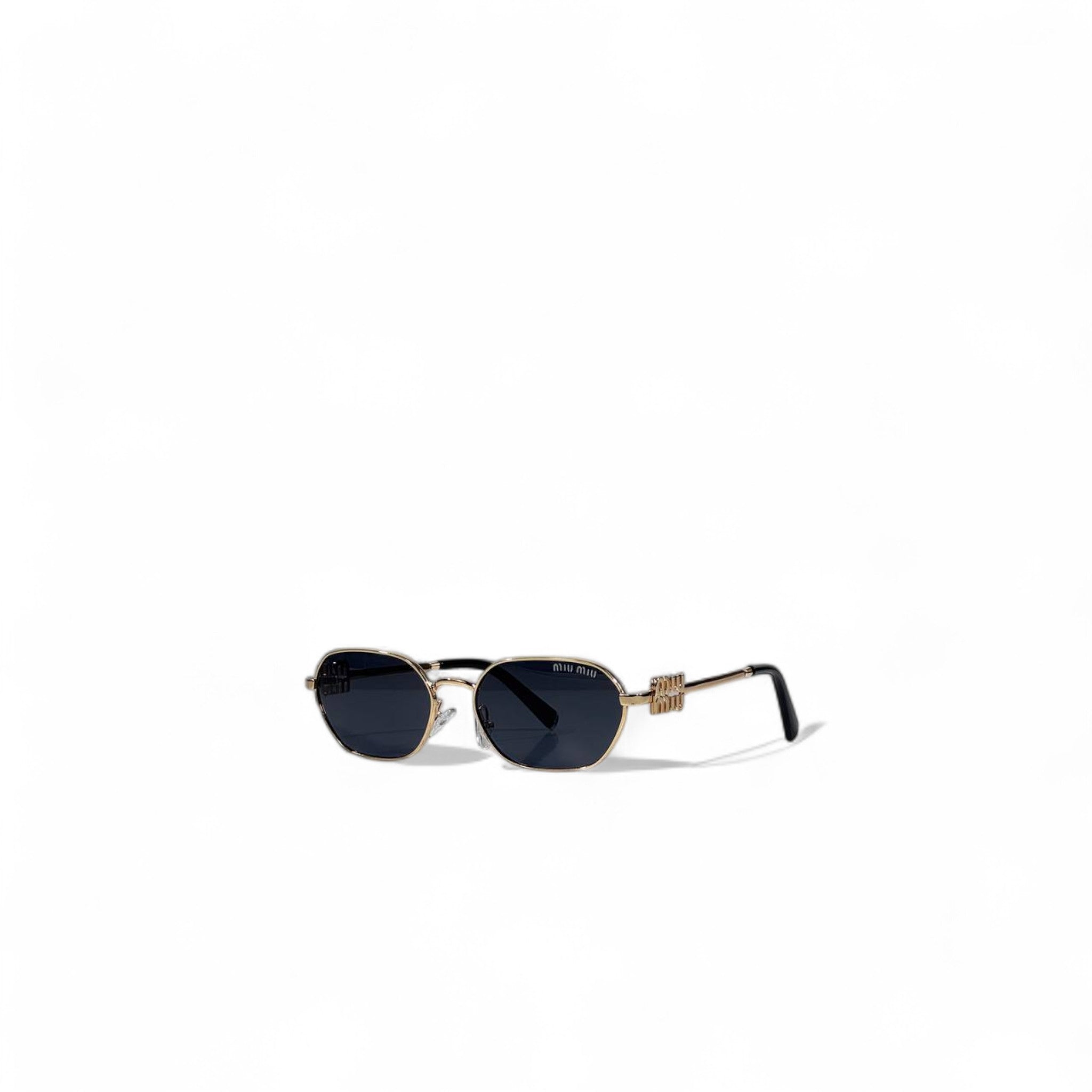 ✨ Miu Miu Metal Frame Sunglasses – Gold & Dark Lens Luxury 🕶️💛