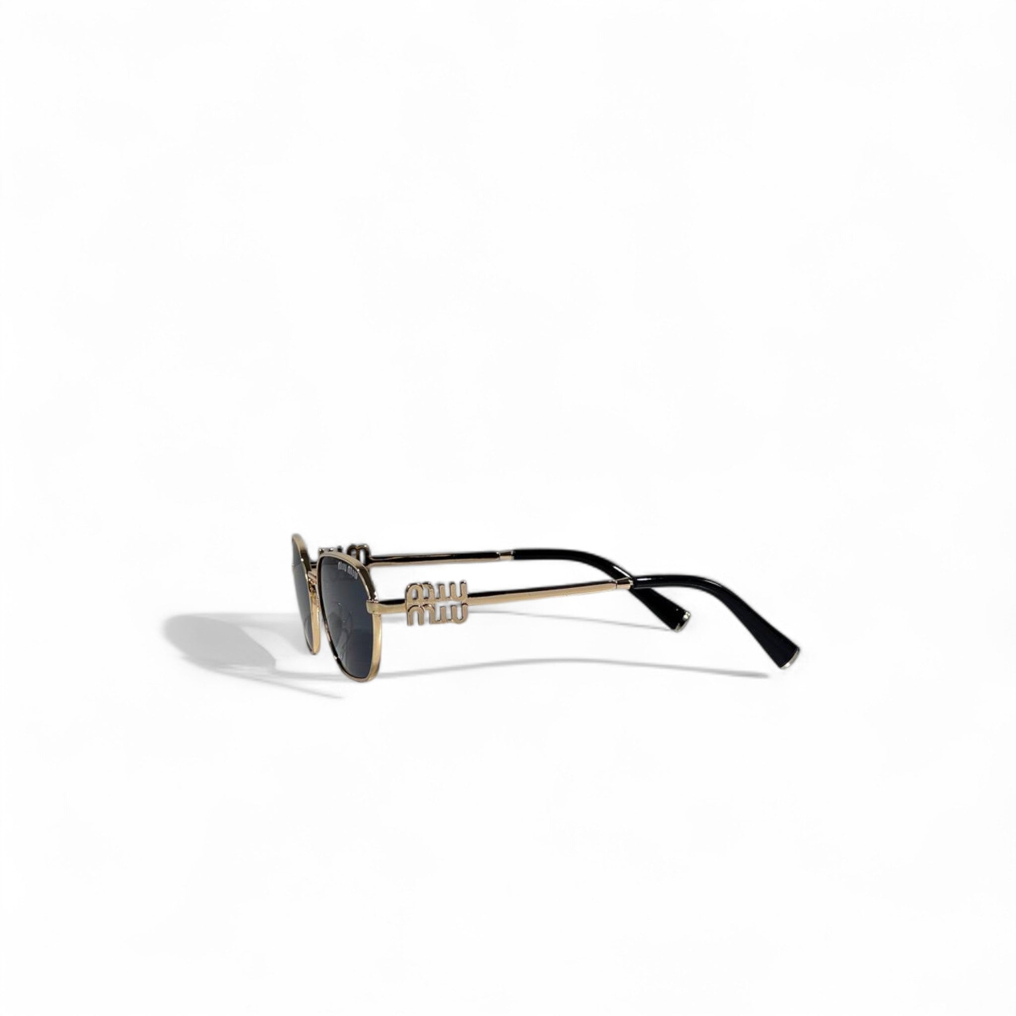 ✨ Miu Miu Metal Frame Sunglasses – Gold & Dark Lens Luxury 🕶️💛