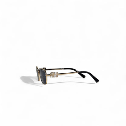 ✨ Miu Miu Metal Frame Sunglasses – Gold & Dark Lens Luxury 🕶️💛