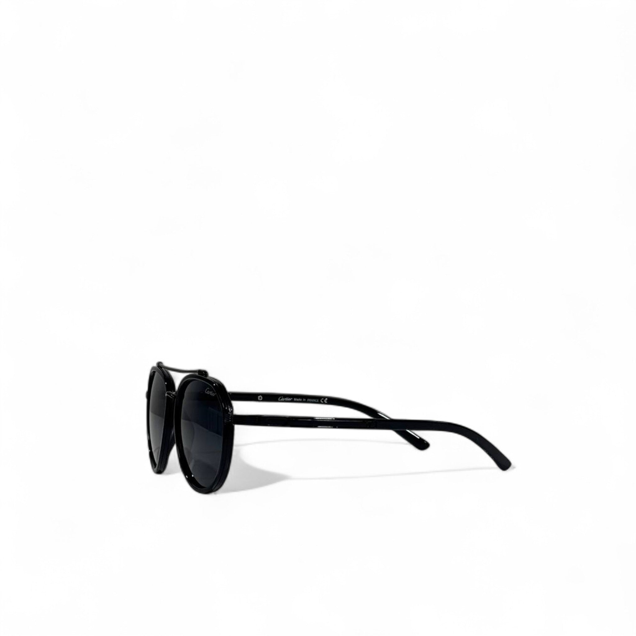 😎 Cartier Black Aviator Round Sunglasses – Timeless Luxury
