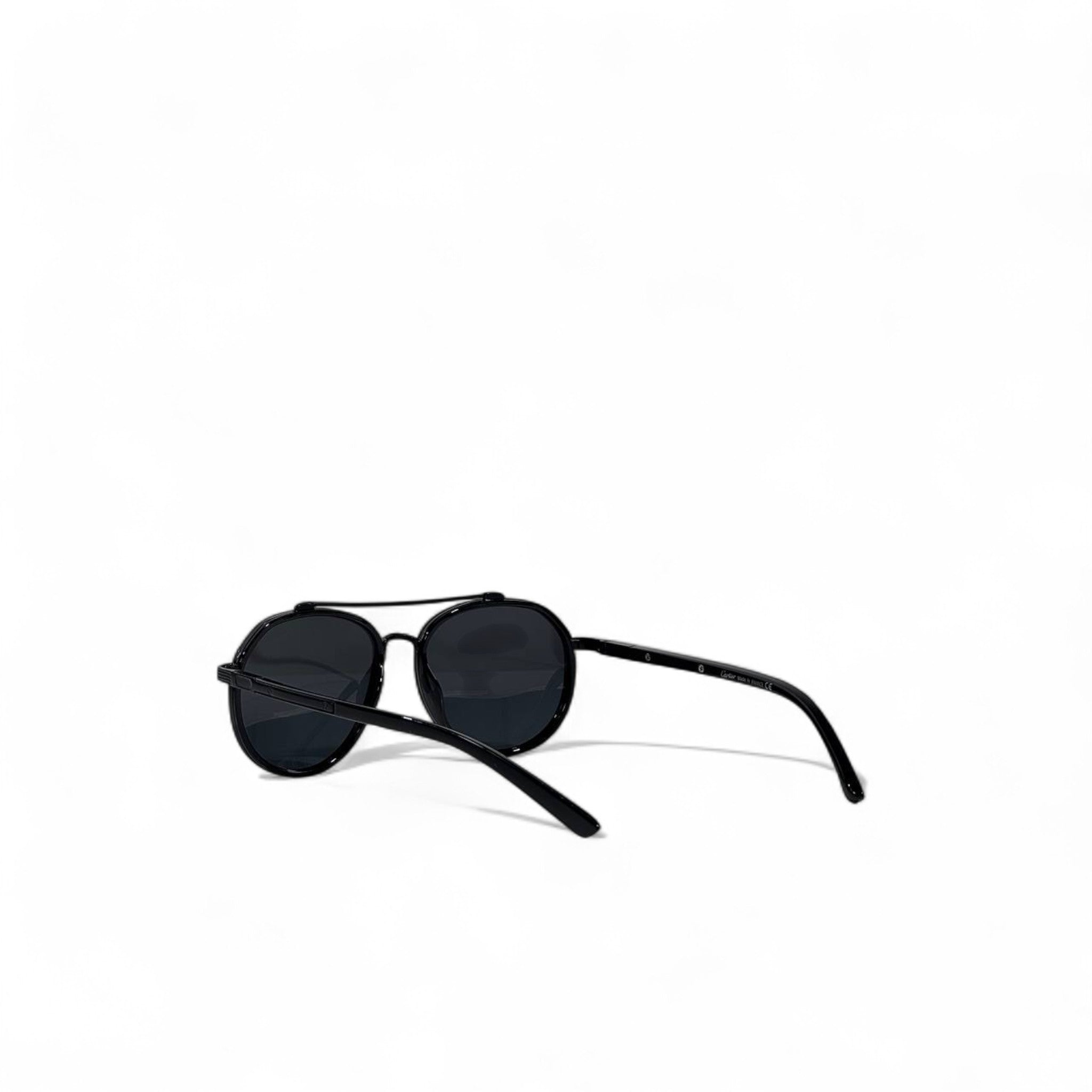 😎 Cartier Black Aviator Round Sunglasses – Timeless Luxury