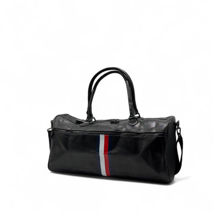 Tommy Hilfiger Black Duffel Bag 🧳 – Signature Striped Travel & Gym Bag