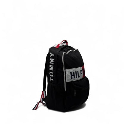 Tommy Hilfiger Logo Backpack 🎯 – Classic Black with Bold Flag Design