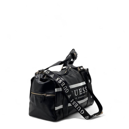 GUESS Los Angeles Duffel Bag 🧳 – Black Faux Leather Gym & Travel Essential