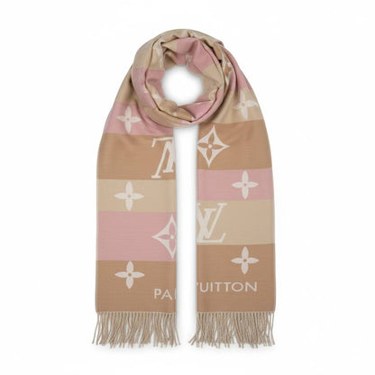 🧣 Louis Vuitton Monogram Colorblock Scarf – Soft Luxury Elegance