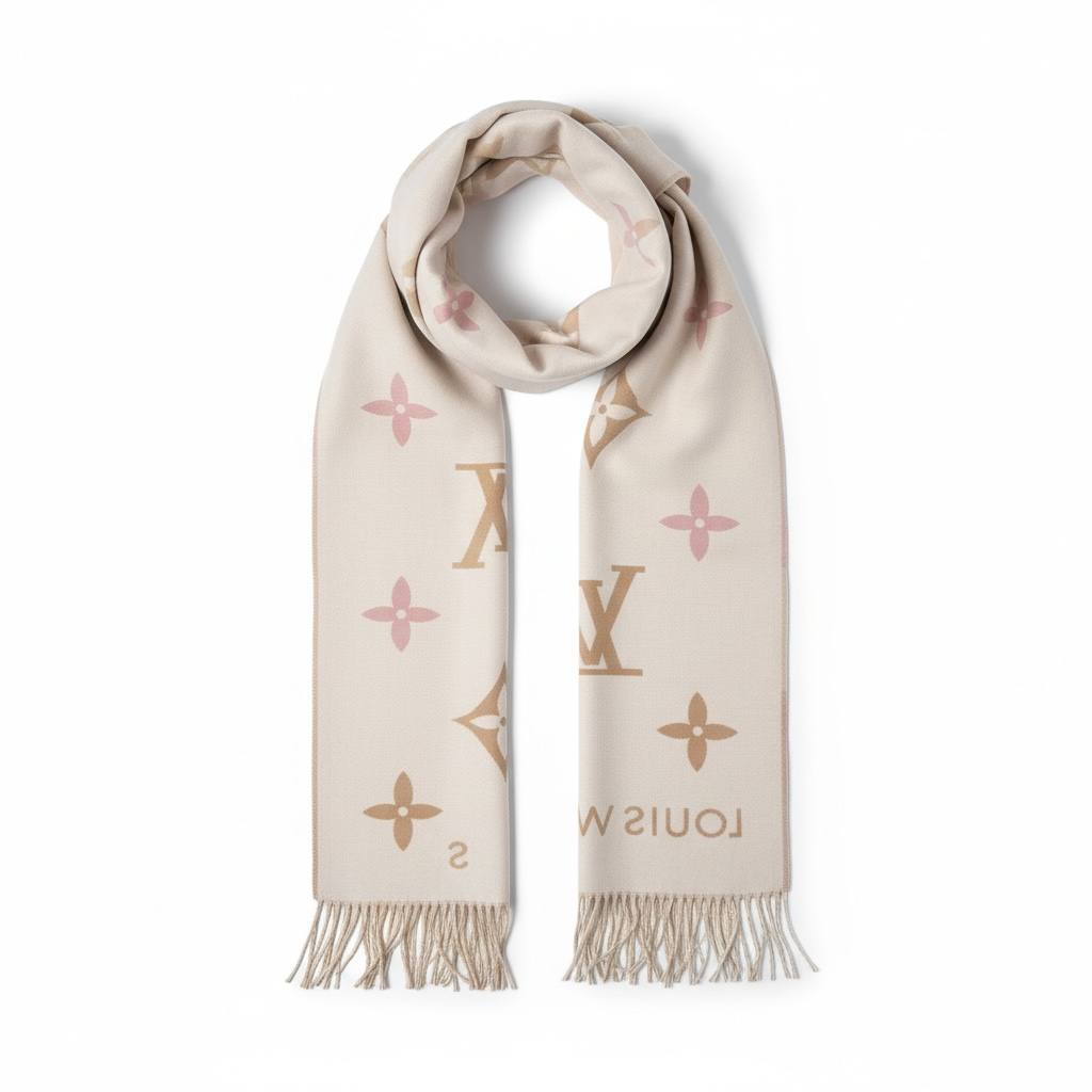 🧣 Louis Vuitton Monogram Colorblock Scarf – Soft Luxury Elegance