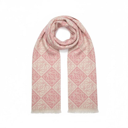 🧣 Loewe Anagram Pink Scarf – Soft Feminine Luxury