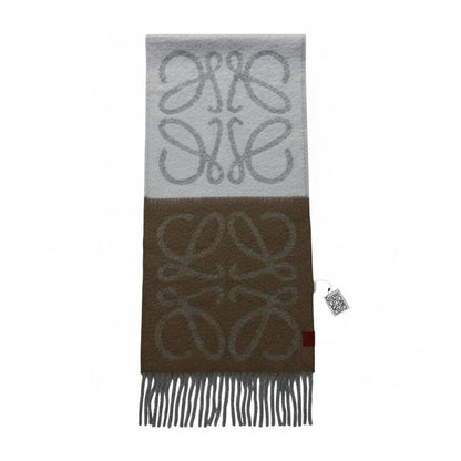 🧣 Loewe Anagram Two-Tone Scarf – Timeless Neutral Luxury