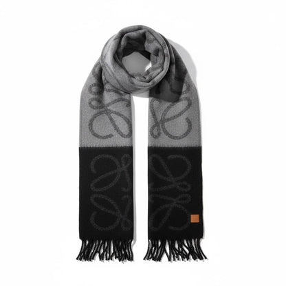 🧣 Loewe Anagram Gradient Scarf – Modern Monochrome Elegance
