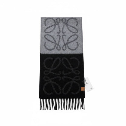 🧣 Loewe Anagram Gradient Scarf – Modern Monochrome Elegance